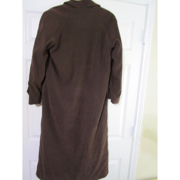 Jones New York Womens Trench Brown Coat Size 6 Suede Pockets - Picture 9 of 11